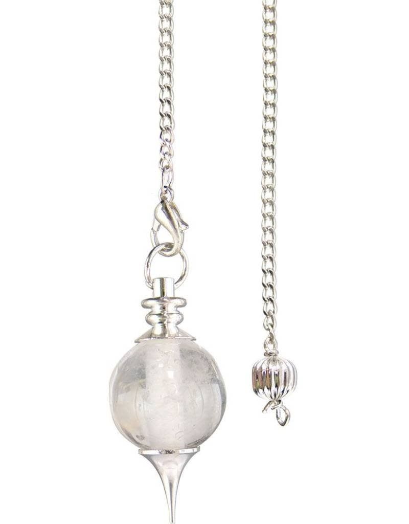 Clear Quartz Ball &amp; Point Pendulum