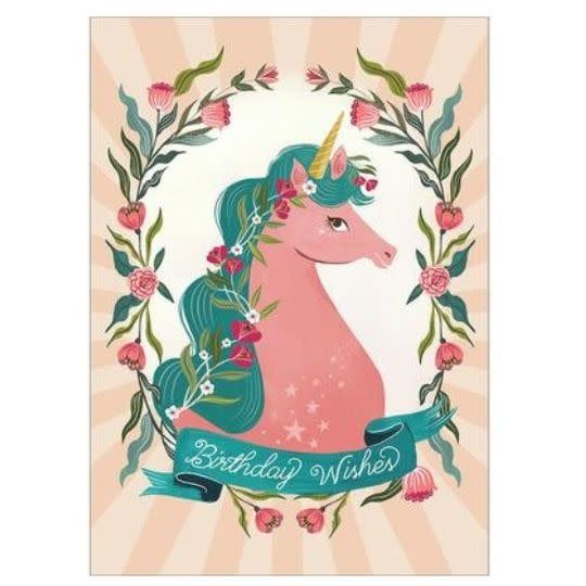 Unicorn Birthday Wishes - Greeting Card