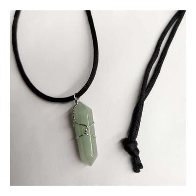Green Aventurine Wrapped Point Necklace