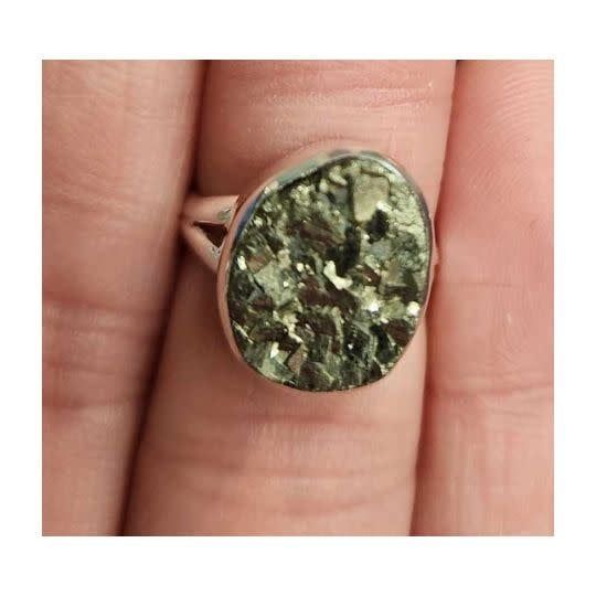 Pyrite Ring - Size 6 Sterling Silver