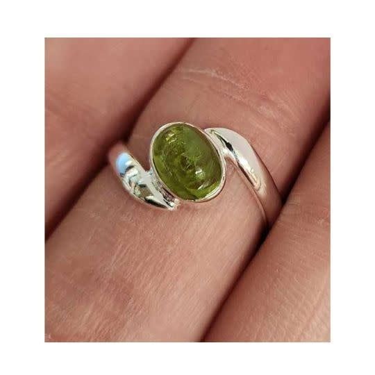 Peridot Ring B - Size 7 Sterling Silver