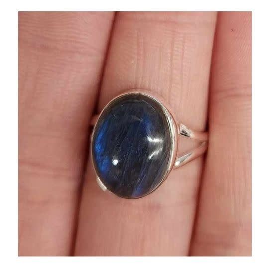 Labradorite Ring - Size 8 Sterling Silver