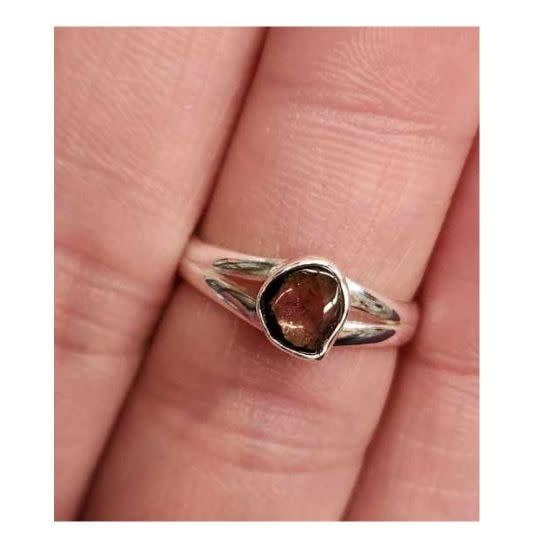 Watermelon Tourmaline Ring - Size 6 Sterling Silver