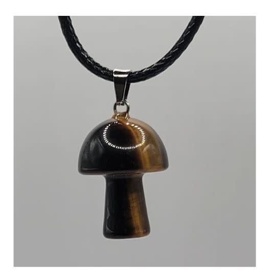 Tiger Eye Mini Mushroom Necklace