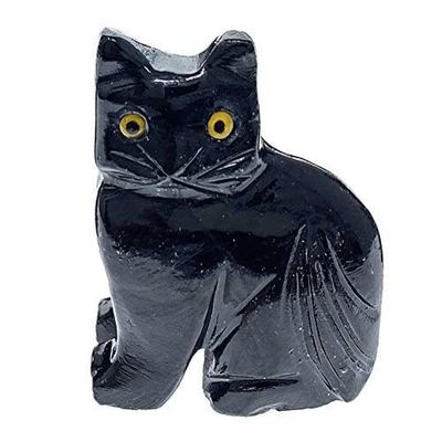Black Onyx Cat - Stone Animal