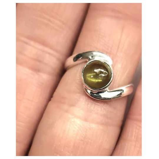 Peridot Ring - Size 5 Sterling Silver