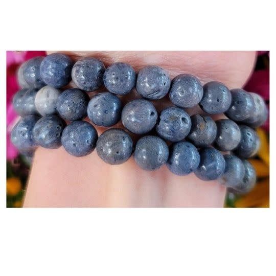 Blue Coral Bracelet 8MM