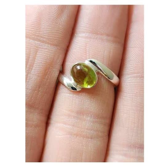 Peridot Ring - Size 6 Sterling Silver