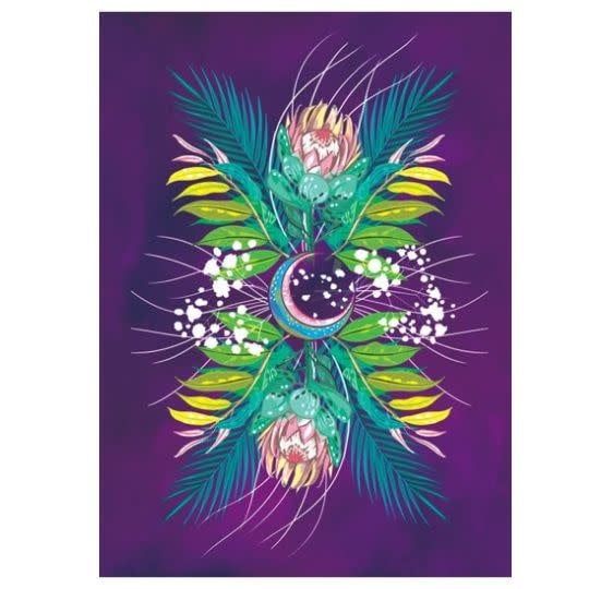 Floral Moon Greeting Card