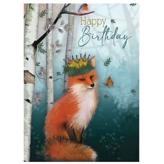 Like Royalty Fox Birthday Greeting Card