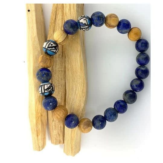 Palo Santo Bracelet with Lapis Lazuli