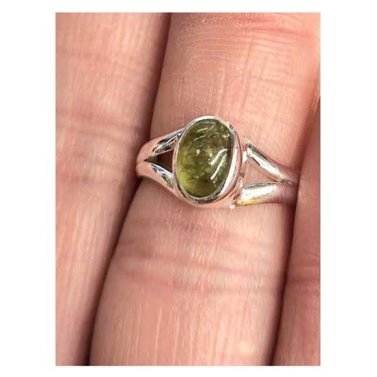 Peridot Ring A - Size 6 Sterling Silver