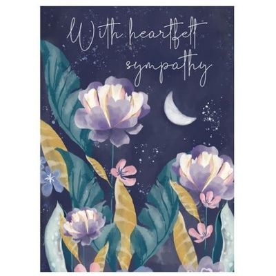 Heartfelt Moon Sympathy - Greeting Card