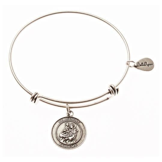 St. Anthony Adjustable Silver Bangle