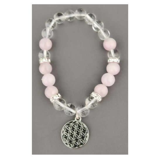 Clear Quartz and Kunzite Bracelet 8MM