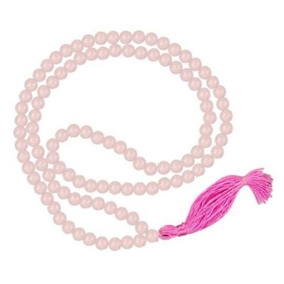 Mala Rose Quartz with Tassle 34&quot; 8mm