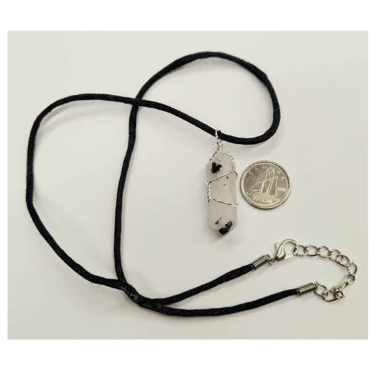 Moonstone Wrapped Point Necklace