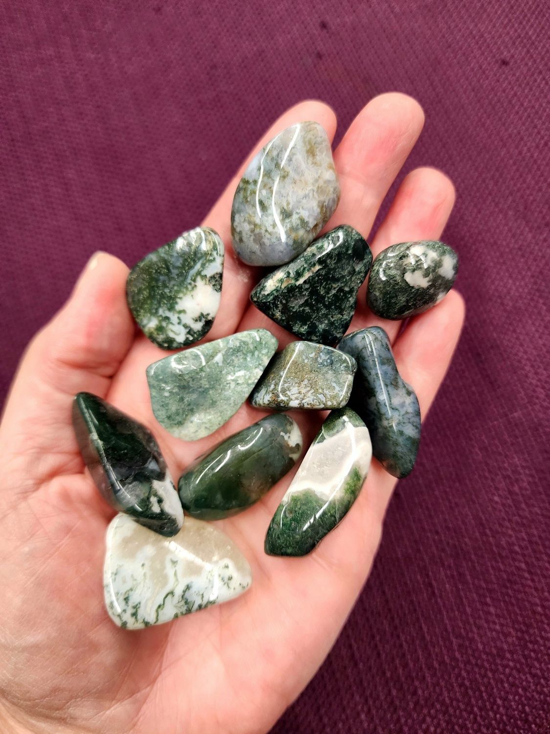 Moss Agate Tumbled