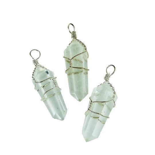 Quartz Point Wrapped Pendants