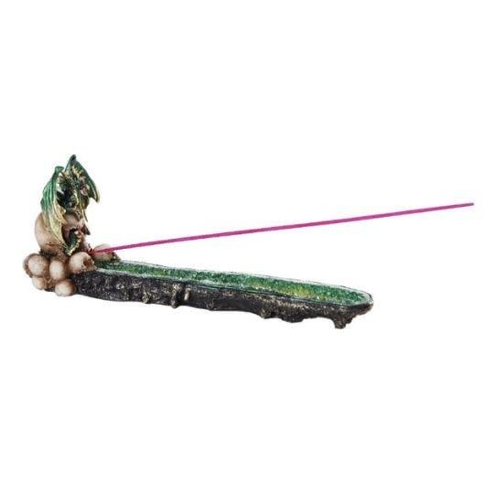 Green Dragon on Skull Incense Burner