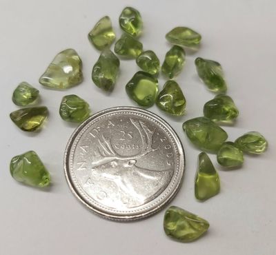 Single Peridot Tumbled Tiny