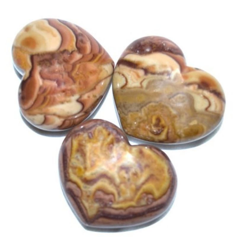 Bamboo Leaf Agate Puffy Heart