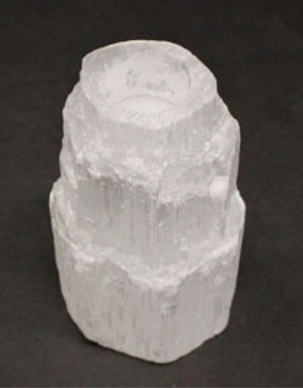 Selenite Tower Mini Candle Holder - 2.5&#39;