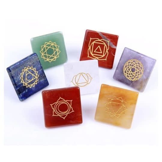 Stone Carved Pyramids - Chakra Set ( set of 7)