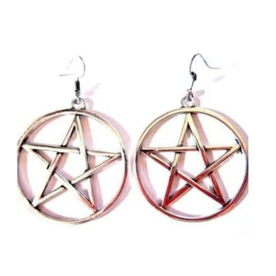 Pentacle Earrings 0.5&quot; Sterling Silver