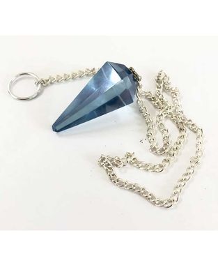 Aqua Aura Faceted Pendulum