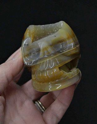 Agate Druzy Skull 3.5&quot;