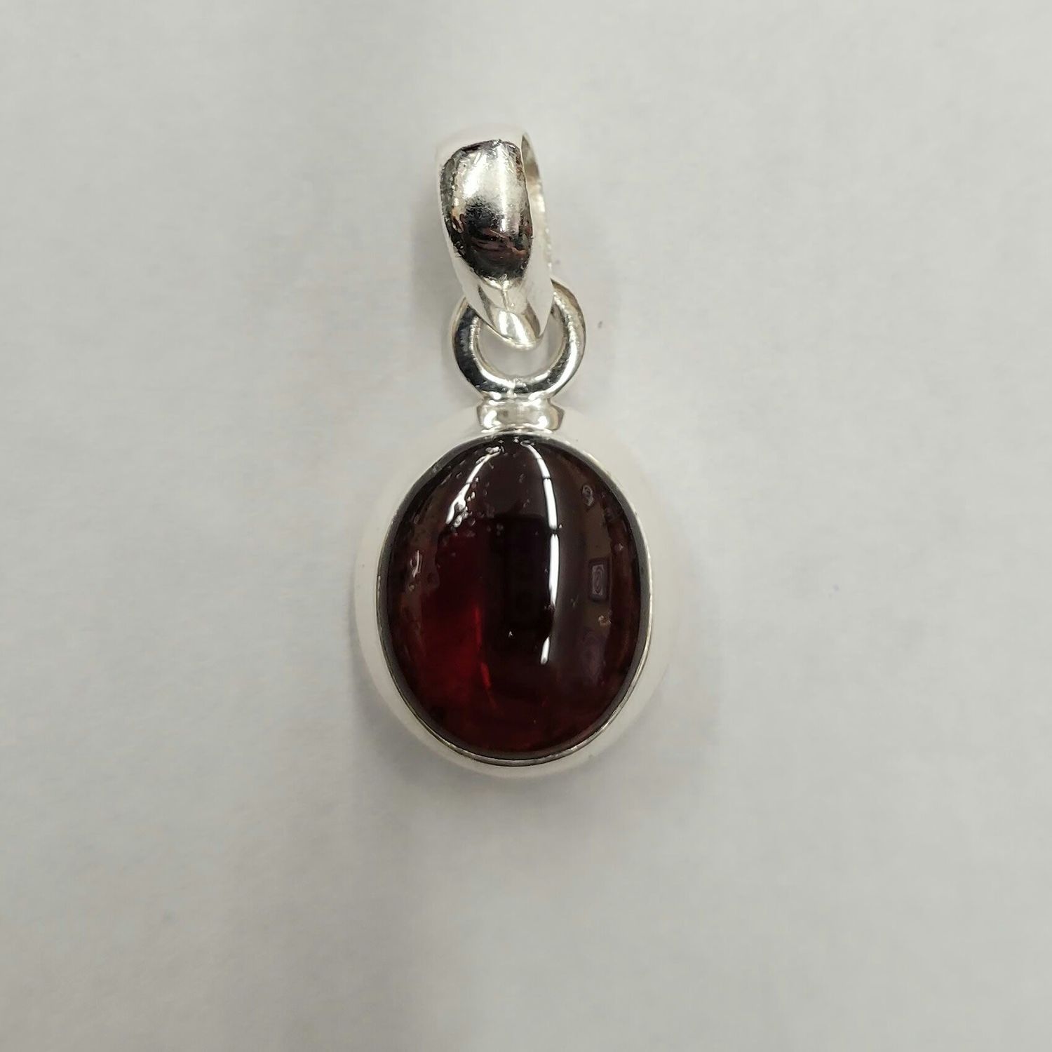 Garnet Pendant A - Sterling Silver