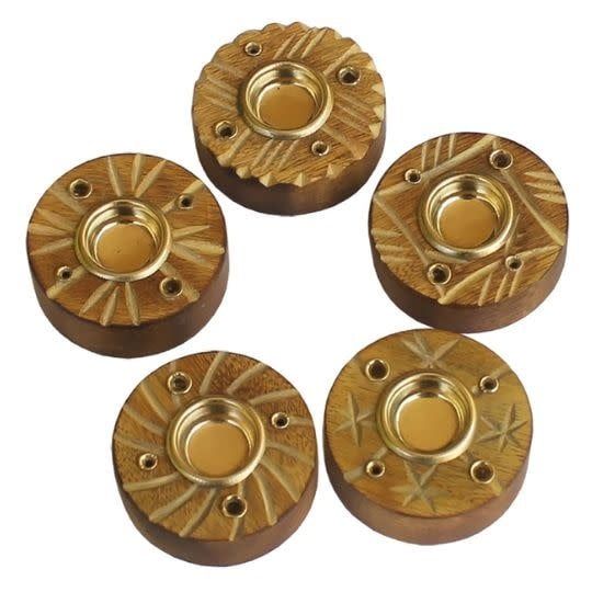 Wood Incense Holder for Cones and Sticks - Assorted
