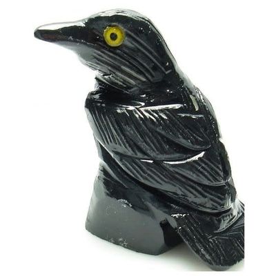 Black Onyx Raven 1.25″ - Stone Animal