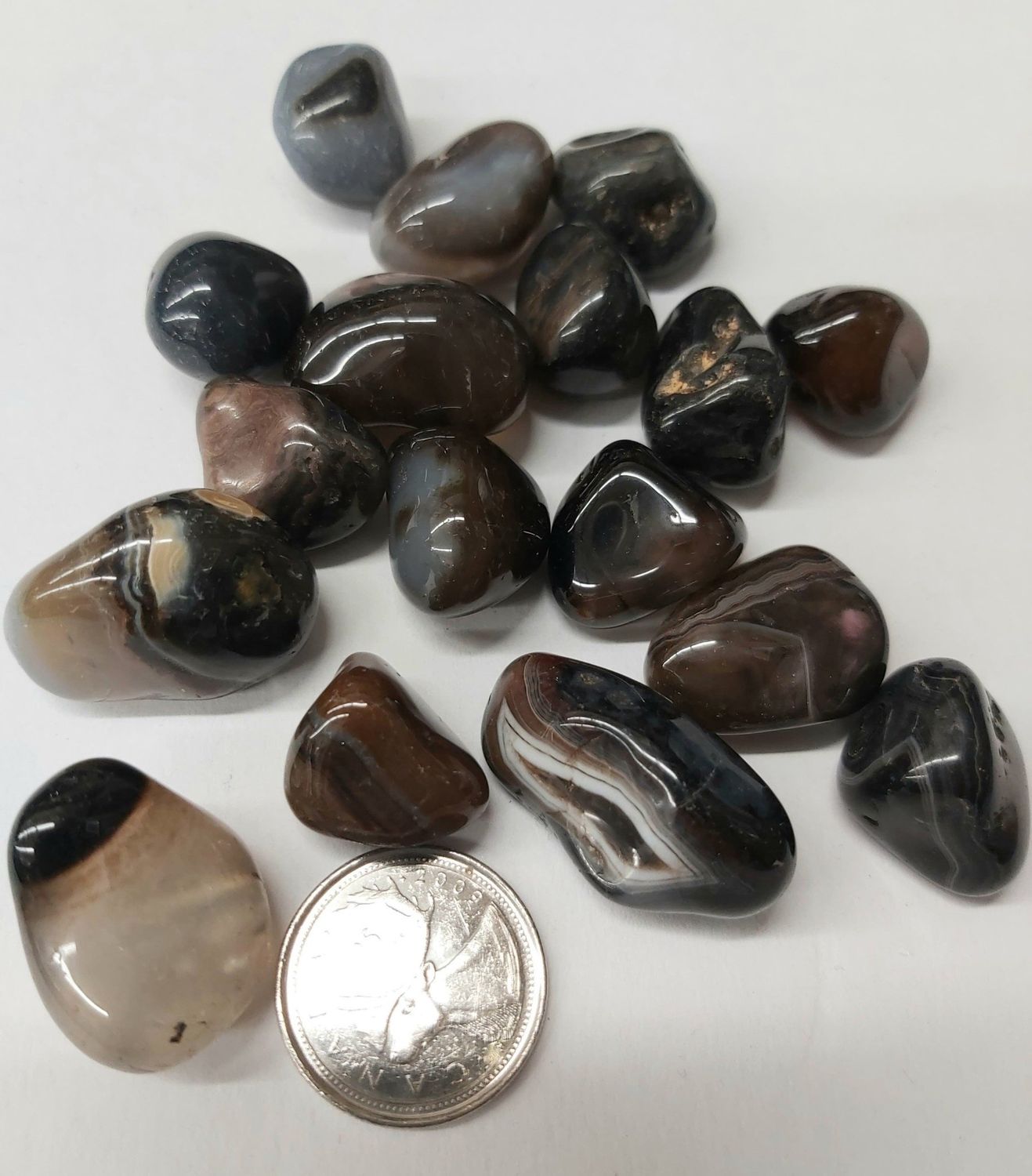 Black Banded Agate Tumbled $2