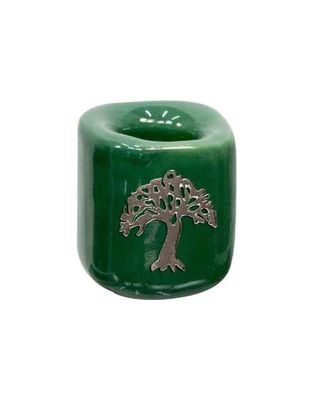 Mini Candle Holder Green w/ Tree