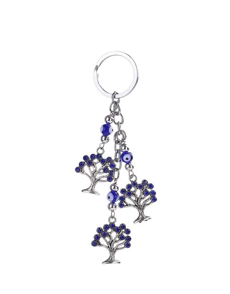 Evil Eye Triple Tree of Life Keychain - 5.25&quot;