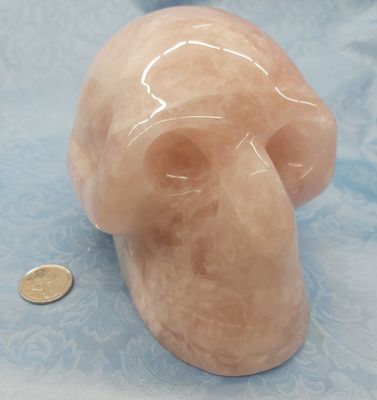 Rose Quartz Skull  6.5in - $515