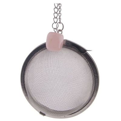 Tea Infuser Ball with Rose Quartz - Stainless Steel