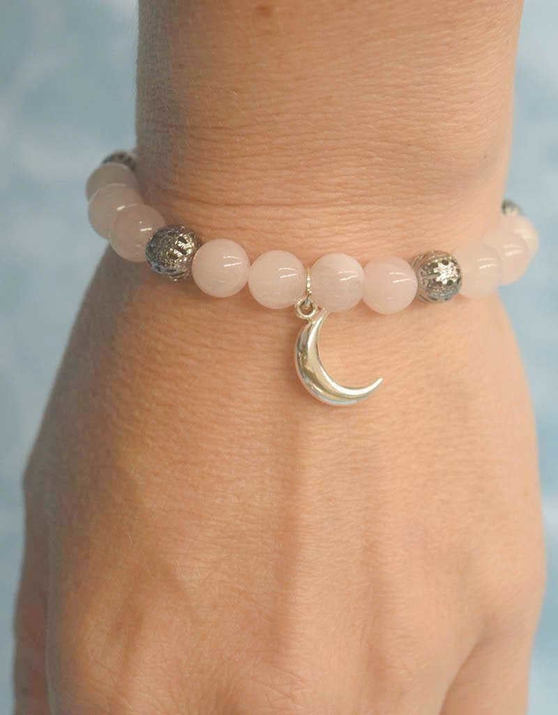 Rose Quartz Feminity Moon Bracelet