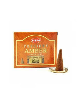 Amber HEM Incense Cones