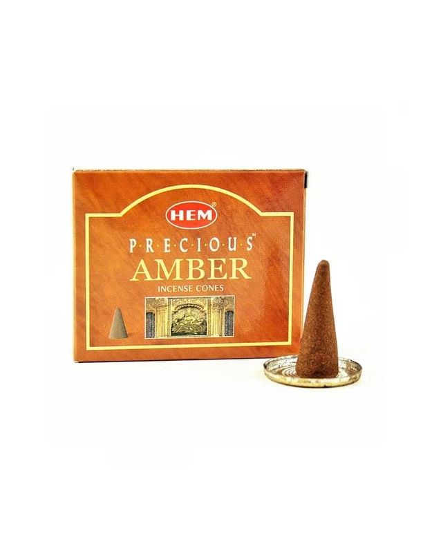 Amber HEM Incense Cones