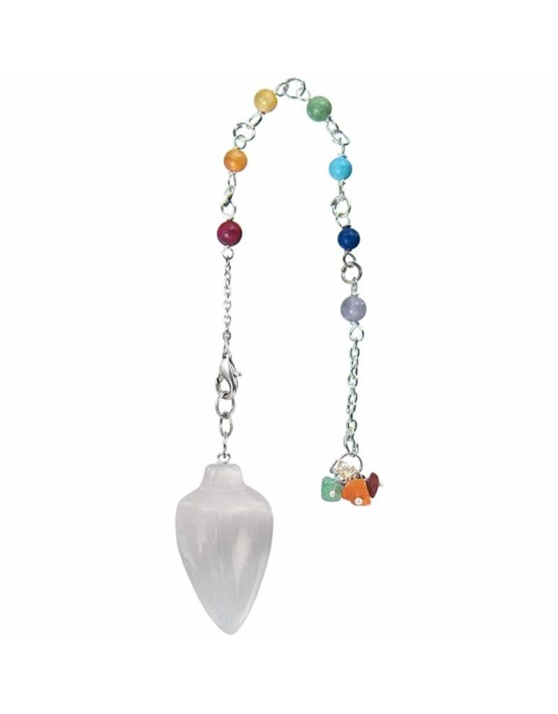 Selenite Chakra Pendulum