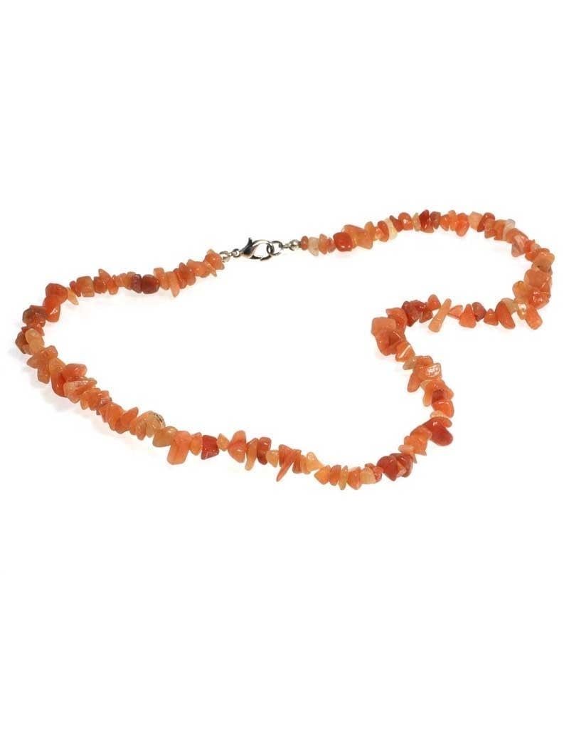 Carnelian 18&quot; Chip Necklace w Clasp
