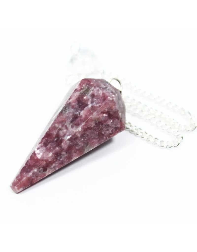 Lepidolite Faceted Pendulum