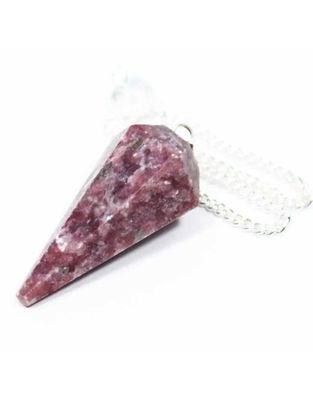 Lepidolite Faceted Pendulum
