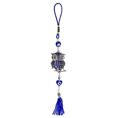 Owl Evil Eye Talisman with tassel 11.25"