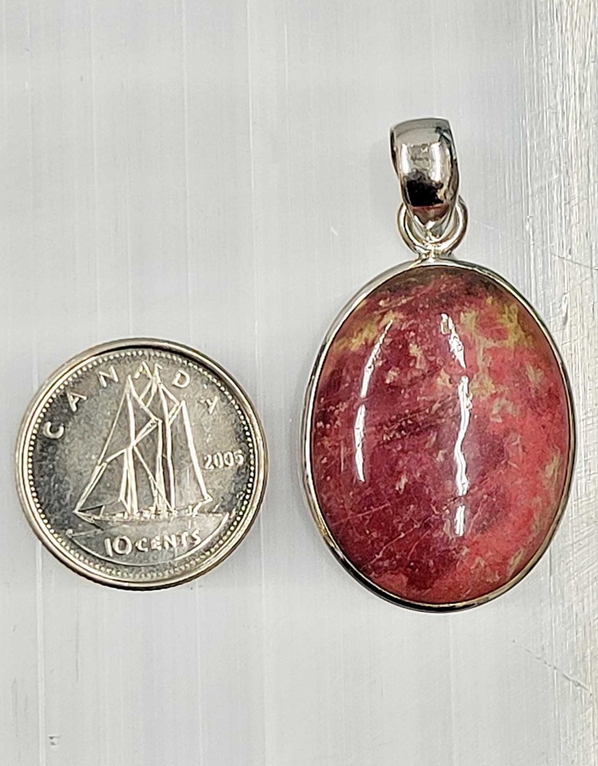 Thulite Pendant Sterling Silver