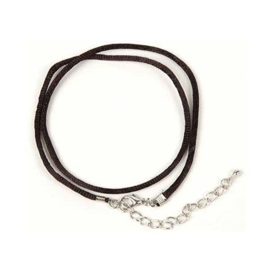 Black Faux Leather Necklace - 24&quot;