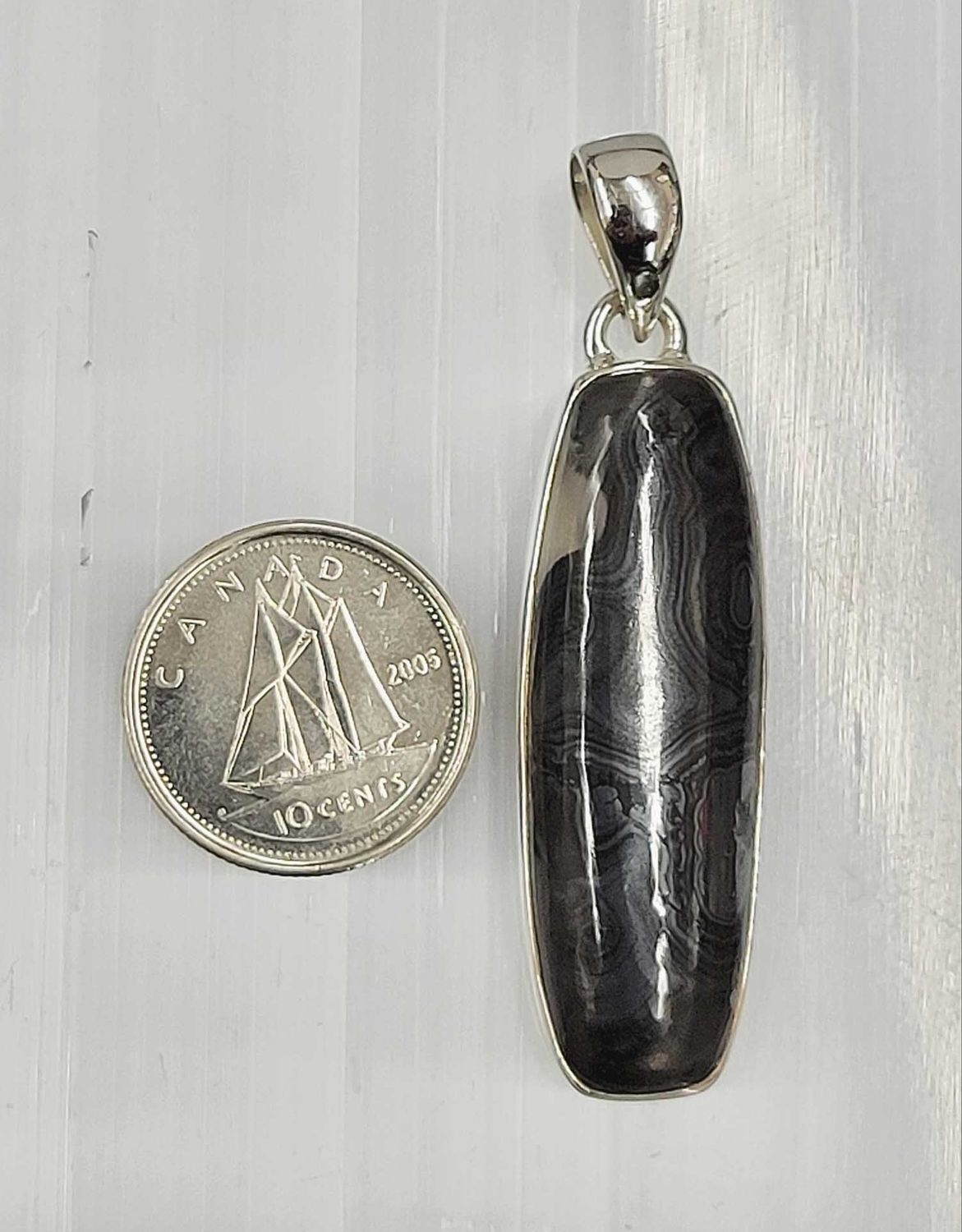 Psilomelane Pendant A Sterling Silver